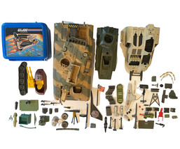 VINTAGE 1:18 GI Joe BIG Lot Weapons Parts Vehicles Accessories Lunchbox 70+ Pcs! - £47.77 GBP