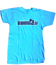 Vintage 70s Velva Sheen Penn State Nittany Lions Blue Graphic T-Shirt L - $49.95