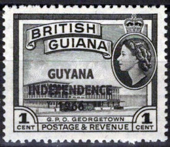 ZAYIX Guyana 7 MNH Independence Overprint Architecture 071423S200 - £1.17 GBP