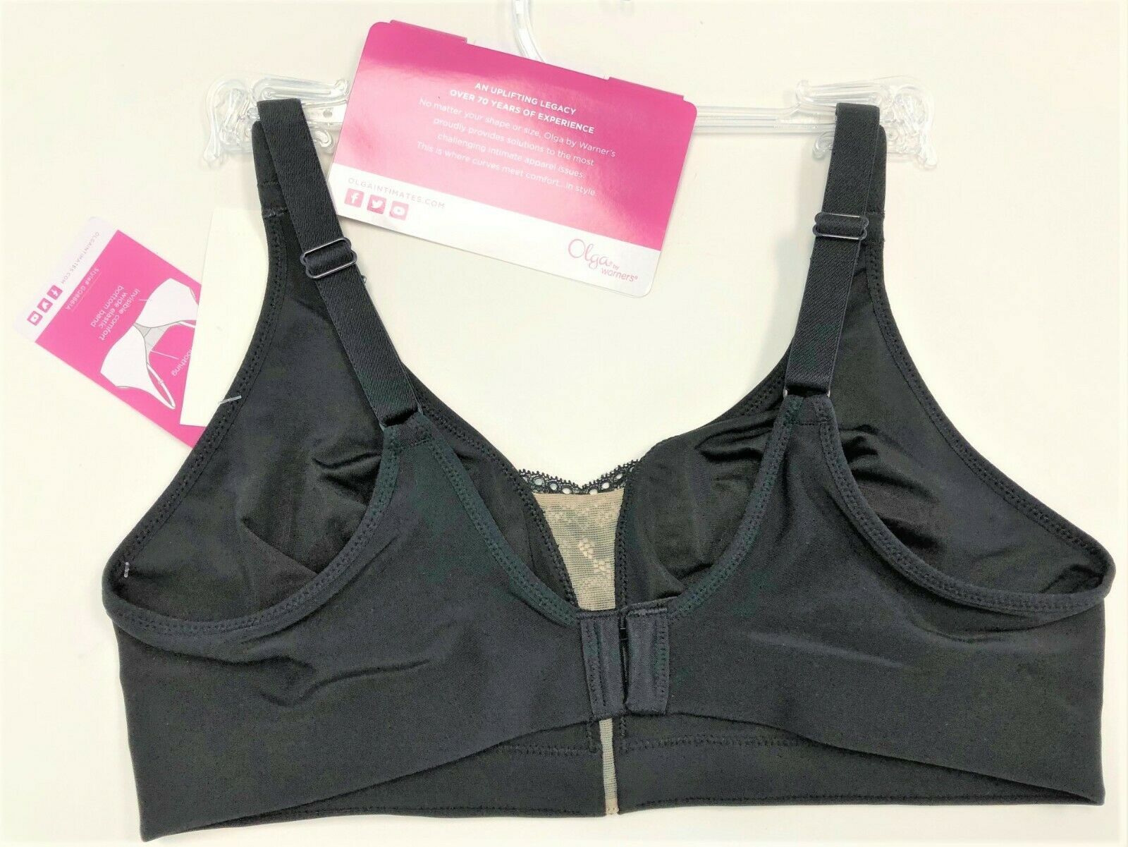 Olga® Bra Wire free Easy Does It™ 2 Ply w/Lace Center GQ8861 NEW w/Tags  MSRP $42