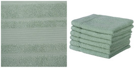 6 Pack Teal Green Color Ultra Super Soft Luxury Turkish 100% Cotton Washcloths - £28.70 GBP