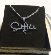 Taylor Swift Theme Song 24&quot; Necklace Swiftie Stainless Steel Silver - £27.36 GBP