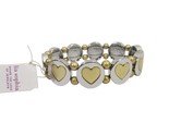 New Lia Sophia Silver Gold Hearts Love Nest Stretch Bracelet Chrome Link... - $15.84