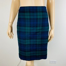 J Crew Outlet Wool Blend Plaid  Pencil Skirt Slit Back Career  Work Wome... - $36.71