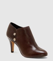 Vince Camuto Women&#39;s Vemmey Leather Metal Side Button Booties Chocolate ... - £94.86 GBP