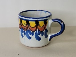 Hand Made Mug Mexico Sun Face Lead Free Great Colors 3 Inches - £11.59 GBP
