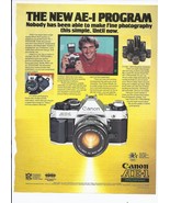 1981 Canon AE-1 Program SLR Camera Print Ad Vintage Electronics 8.5&quot; x 11&quot; - €17,34 EUR