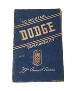 To Maintain Dodge Dependability 29th Annual 2nd Edition Booklet Maintena... - £13.28 GBP