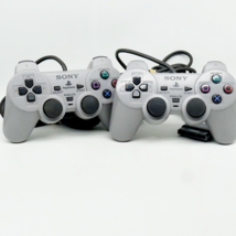 2x Sony Playstation 1 PS1 Dualshock Controllers Lot SCPH-1200 - TESTED C... - $45.53