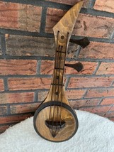 Vtg Hand Made Wooden Guitar Violin Banjo Shaped Wall Home Decor 15” x 5” **Flaw - £6.09 GBP