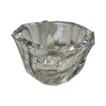 Vintage Orrefors Residence Art Glass Swirl Bowl 6 Inch Crystal 1990s Made Sweden - £87.92 GBP