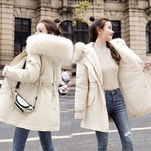 Winter Clothes Women Plush Medium Long Overcame Women&#39;s Korean Slim Large Collar - £57.35 GBP