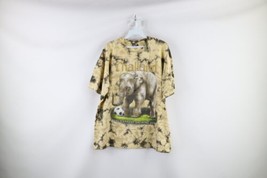 Vtg Streetwear Mens Large Spell Out Acid Wash Thailand Elephant Soccer T-Shirt - £27.65 GBP