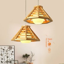 Modern Minimalist Bamboo Woven Woodcraft Ceiling Lamp Restaurant Bar Hotel Inn B - £51.53 GBP+