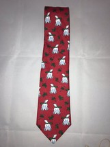 Hallmark Yule Tie Greetings Candy Canes Polar Bear Christmas Holiday Classic Tie - $24.49