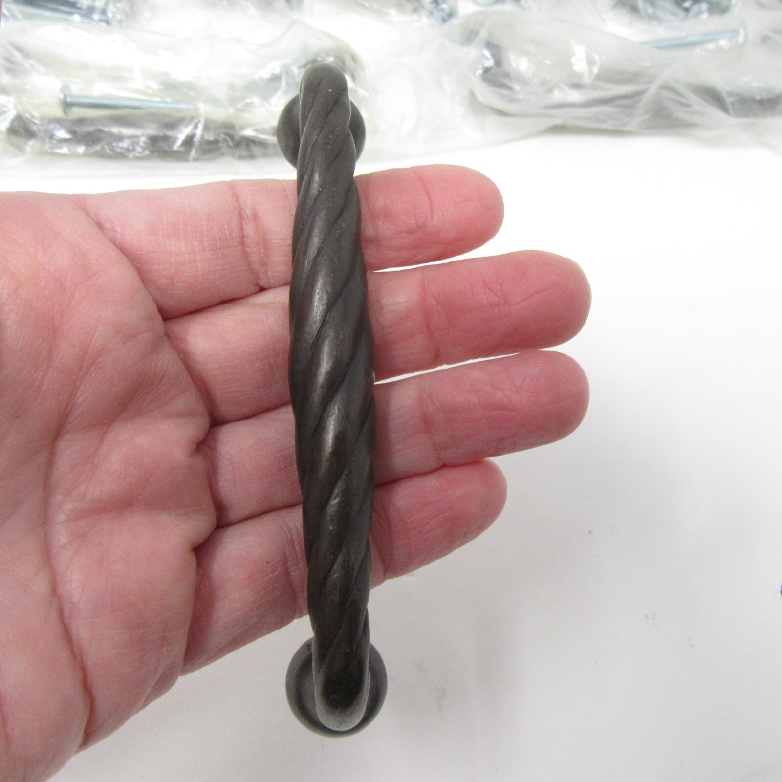 Emtek 86105 Tuscany Bronze Twist Fix Pull 4 &amp; 5/8&quot; Long lot of 9 - $124.99