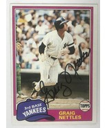 Graig Nettles Signed Autographed 1981 Topps Baseball Card - New York Yan... - £15.72 GBP
