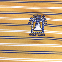 San Juan Hills Golf Club Mustard Yellow Striped Polo Golf Shirt Greg Norman XL - £18.26 GBP