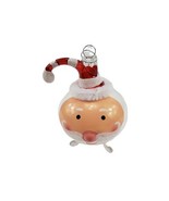 Robert Stanley Santa Head Shaker  Glass Hand Blown Glass Christmas Ornament - $14.83