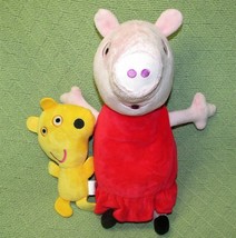 Peppa Pig Whistling Plush Doll With Teddy Bear Stuffed Animal 2003 14&quot; &amp; 7&quot; Toys - £10.09 GBP