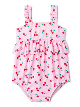 Wonder Nation Baby Girl Cherry One-Piece Swimsuit Size 3-6 Months - £15.71 GBP