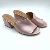 Comfortview Bailey Sandals Faux Leather Block Heel Open Toe Iridescent Pink 12 - £23.18 GBP