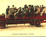 All Aboard Seeing Denver Touring Car Denver Colorado CO 1923 Postcard  - £5.41 GBP