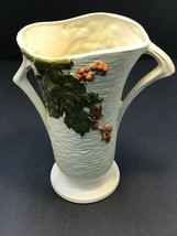 Vintage MCM 1968 Decorative Ceramic Pottery Creme Bushberry Vase, 12&quot;  G... - $29.69