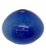 Cobalt Blue Vase UFO Art Glass Controlled Bubbles Oil Candle Wick Handbl... - £18.54 GBP