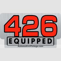 Plymouth 426 Equipped Engine Size Silver Foil Sticker - £5.22 GBP