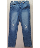 Seven7 Jeans Women&#39;s 12 Blue Denim Distressed Metro Ultra High Rise Skin... - £20.34 GBP