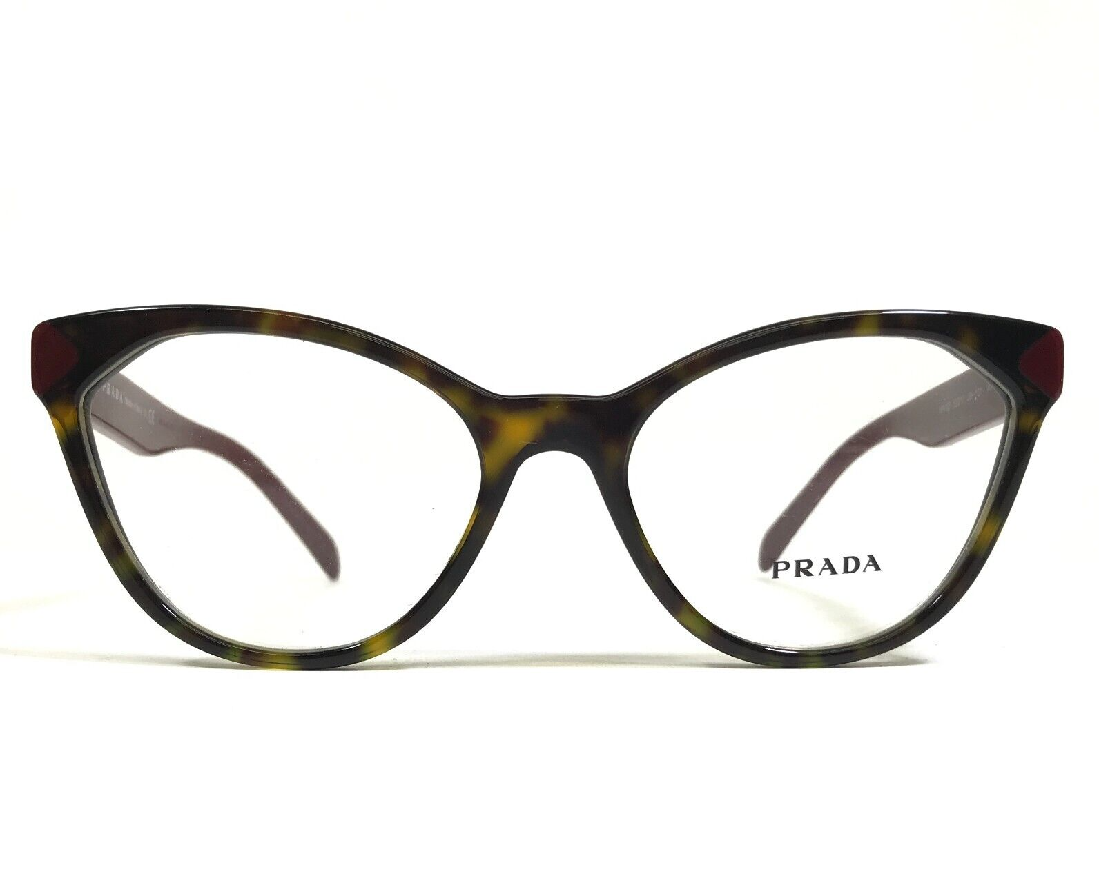 Primary image for PRADA Eyeglasses Frames VPR 02T USH-1O1 Tortoise Red Cat Eye Full Rim 52-17-140