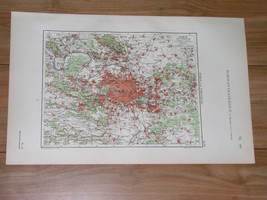 1914 Original Antique Map Of Vinity Of Paris / Versailles / France - £22.30 GBP