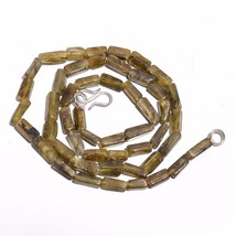 Natural Labradorite Gemstone Square Tube Smooth Beads Necklace 17&quot; UB-3564 - £8.67 GBP