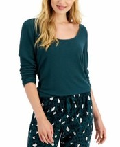 MSRP $30 Jenni Solid Long-Sleeve Pajama Top Green Size Medium - $14.85