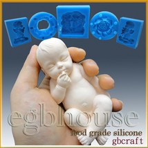 egbhouse,3D Silicone Soap/sugar/fondant/chocolat Mold-Lifelike Newborn Baby Gino - £40.35 GBP