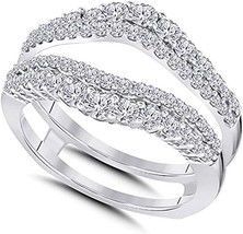 2.80 Ct Round Cut Diamond Wrap Guard Engagement Ring 14k White Gold Finish - £80.18 GBP