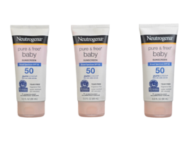 3x Neutrogena Pure &amp; Free Baby Sunscreen Spf 50 Tear &amp; Fragrance Free 3 Oz - £13.17 GBP