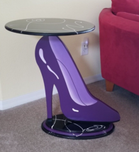 Purple Shoe Table Floor Sculpture, Abstract Design, Novelty End Table by Art69 - £459.53 GBP