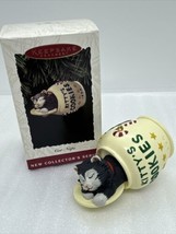 1994 Hallmark Tuxedo Kitty Cat Naps Series #1 Napping in a cookie jar Ornament - £7.58 GBP