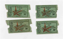 4 Tickets to General World Exhibition Held in Brussels Belgium 1958 - £13.91 GBP