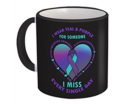 I Wear Teal And Purple : Gift Mug Suicide Prevention Awareness Hope Mental Healt - £12.50 GBP