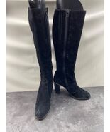 Felipé Knee High Boots Women 6 M Shoes Black Suede Leather Tall Zipper  ... - $505.84 MXN