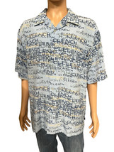 Clench Jeans Blue Clench All Over Print Button Up Shirt Mens Size XL - £15.73 GBP