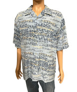 Clench Jeans Blue Clench All Over Print Button Up Shirt Mens Size XL - £15.73 GBP