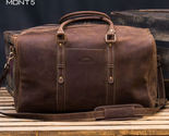 Le dark brown vintage dark brown leather duffel bag1 front 1 thumb155 crop