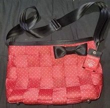 Harvey&#39;s Disney Couture Seatbelt Bag Minnie Mouse Bow Red Black White Polka Dot - £332.08 GBP