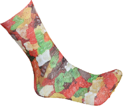 Gummi Bears Fun Novelty Socks Gummy Candy Dress Casual Knee SOX Funky Funny Fun - £8.39 GBP