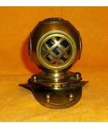 VINTAGE MINI BRASS &amp; GLASS DIVING HELMUT DECORATIVE COLLECTIBLE NAUTICAL - £31.97 GBP