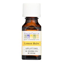 Aura Cacia Lemon Balm Pure Essential Oils In Jojoba Oil - 0.5 Oz - £21.57 GBP